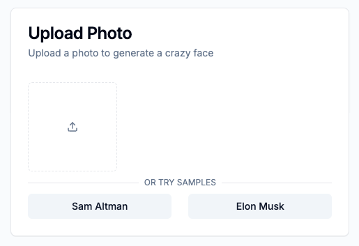 Step 1: Upload your photo to CrazyFace AI